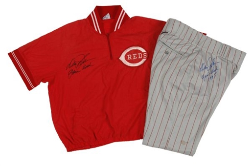 1995 Davey Johnson Game Worn and Signed Cincinnati Reds Jacket and Pants